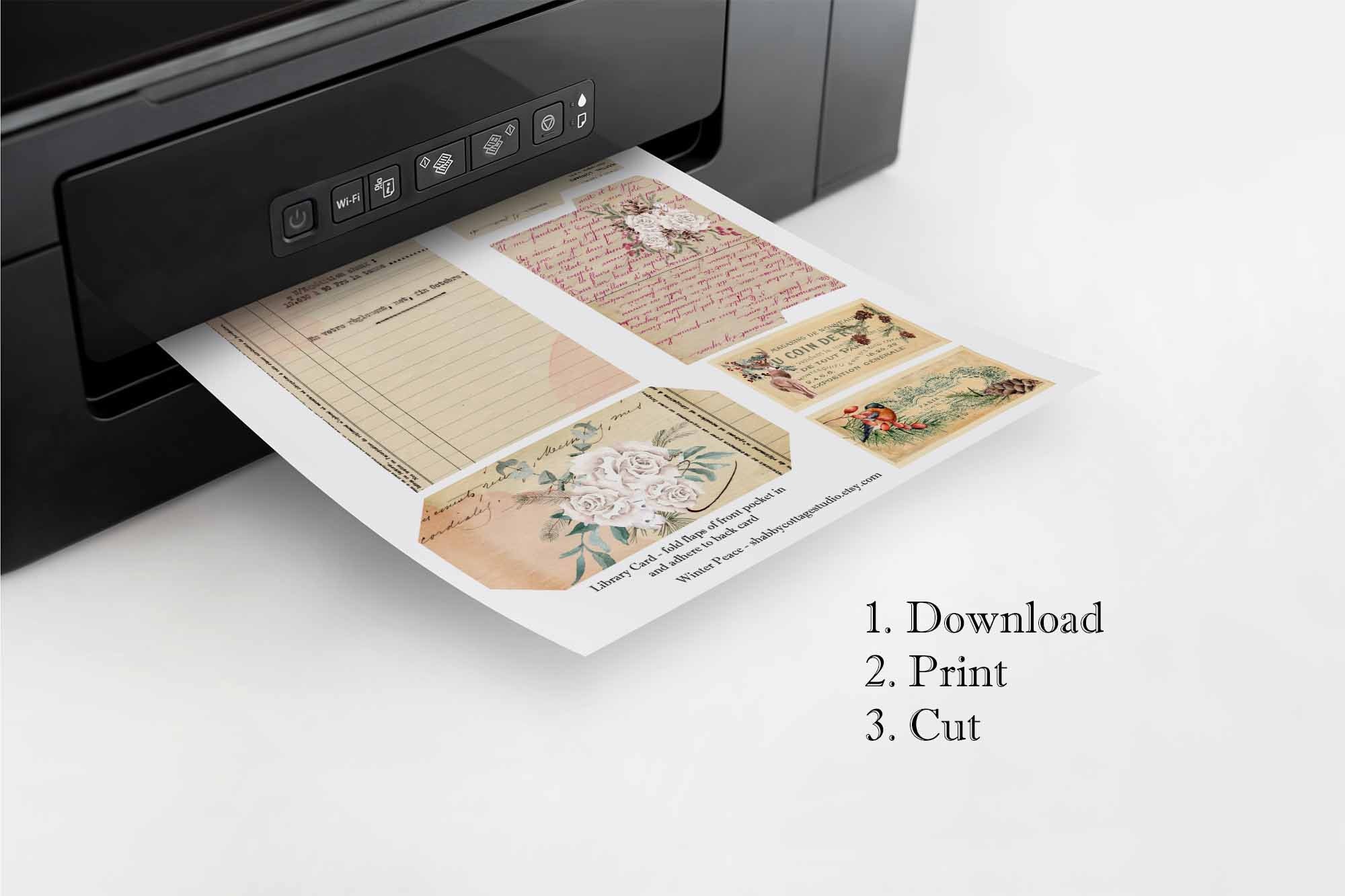 Printable Winter Junk Journal Kit - Digital Junk Journal Kit - Paper ...