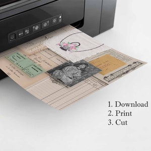 Ephemera Collage Papers 3 - Printable Paper Pack - Instant Digital ...