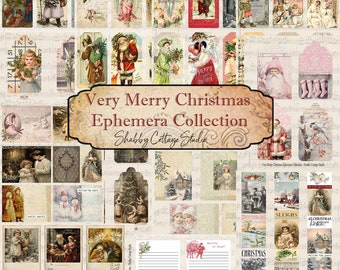 Large Christmas Ephemera Kit - Instant Digital Download -Printable Ephemera - Christmas Tags, Journal Cards, Labels and More ~ Papercrafts