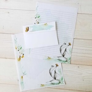 Fox and Butterfly Printable 8.5x11 Stationery Set Writing Paper - Papier numérique - Papier à notes non doublé et doublé - Téléchargement instantané - Enveloppe