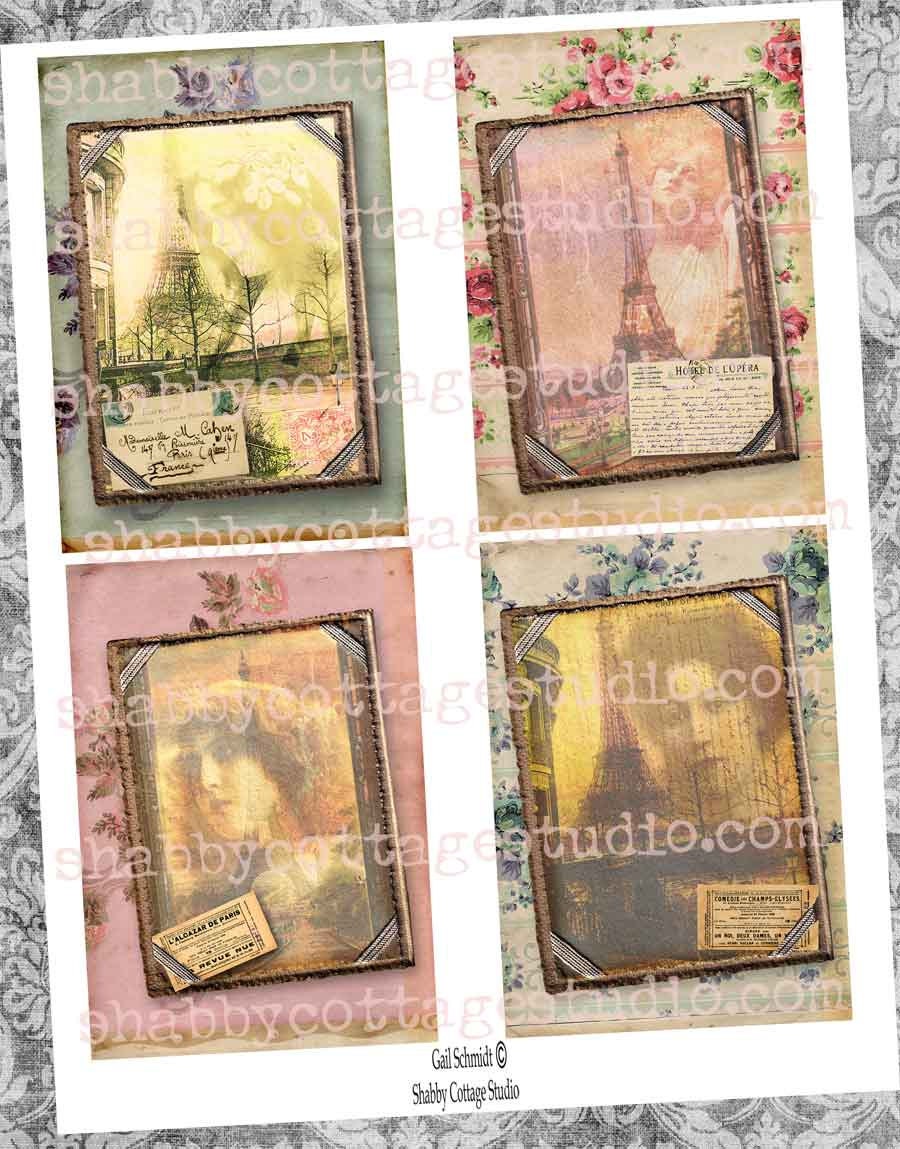 DIGITAL Collage Sheet Paris Memories Instant Download Eiffel | Etsy