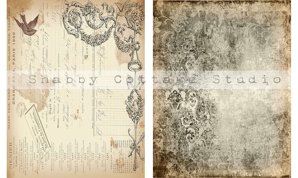 新しいスタイル DOWNLOAD INSTANT Inch 8.5x11 Paper Digital 6 Vintage Pack コレクション