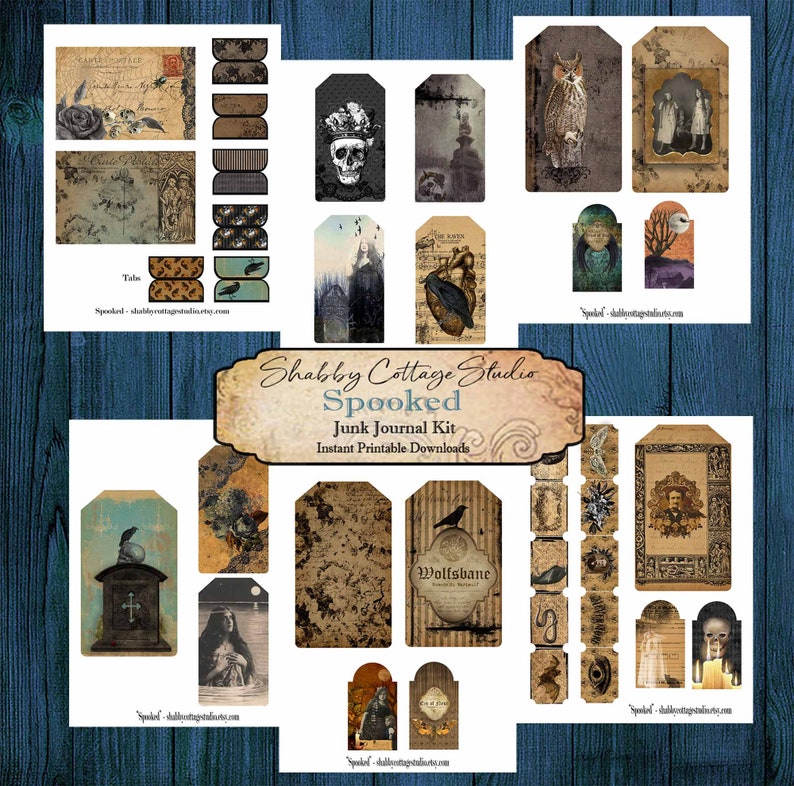 Pode incluir: Um kit de di&aacute;rio de sucata imprim&iacute;vel digital com um tema assustador. O kit inclui v&aacute;rias imagens, incluindo uma caveira, uma coruja, um corvo, um cora&ccedil;&atilde;o, um cemit&eacute;rio e uma bruxa. O kit &eacute; perfeito para adicionar um toque assustador ao seu di&aacute;rio.