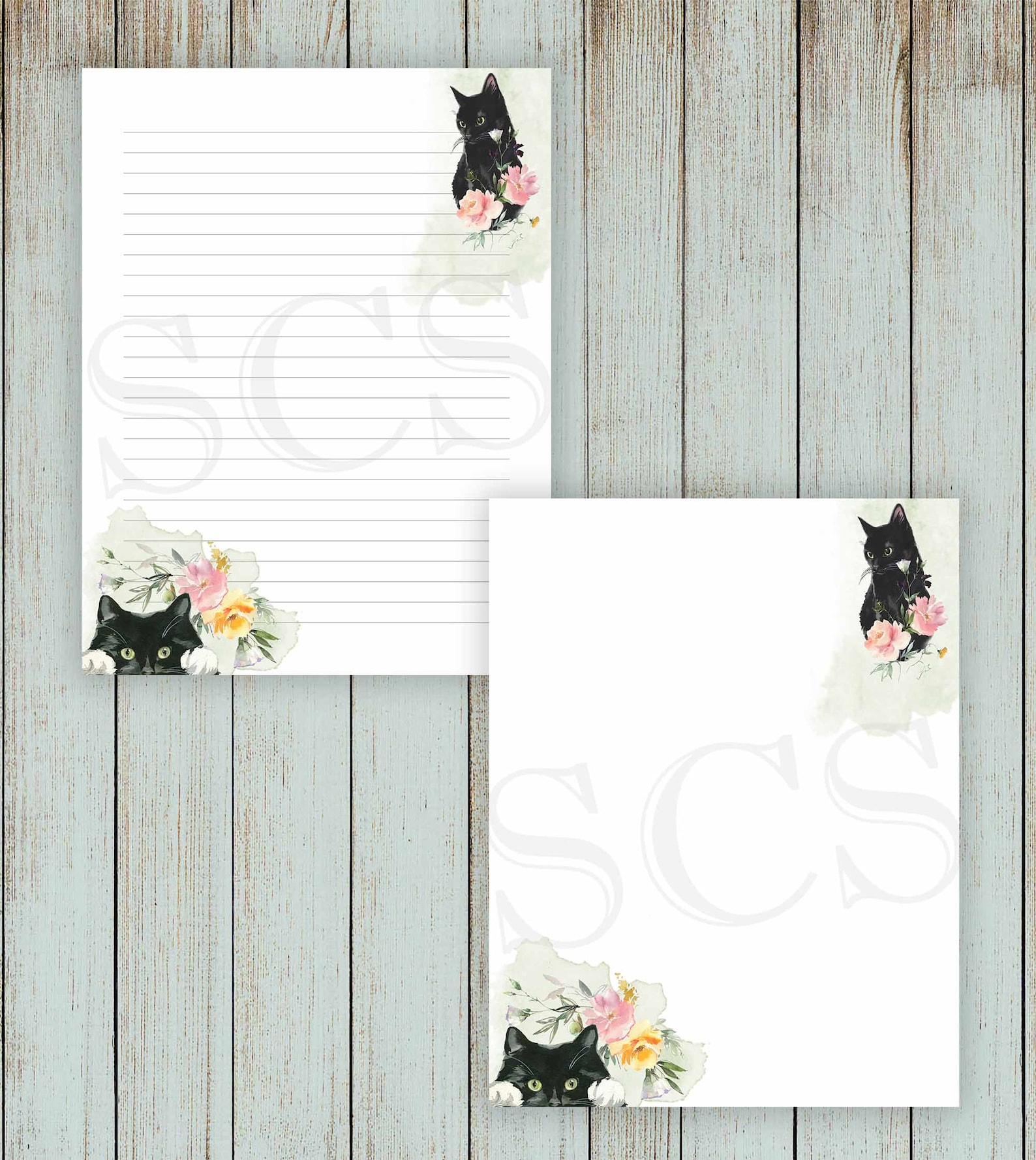 Cat Stationery Paper 8.5 x 11 Printable Pen Pal Stationery - Etsy