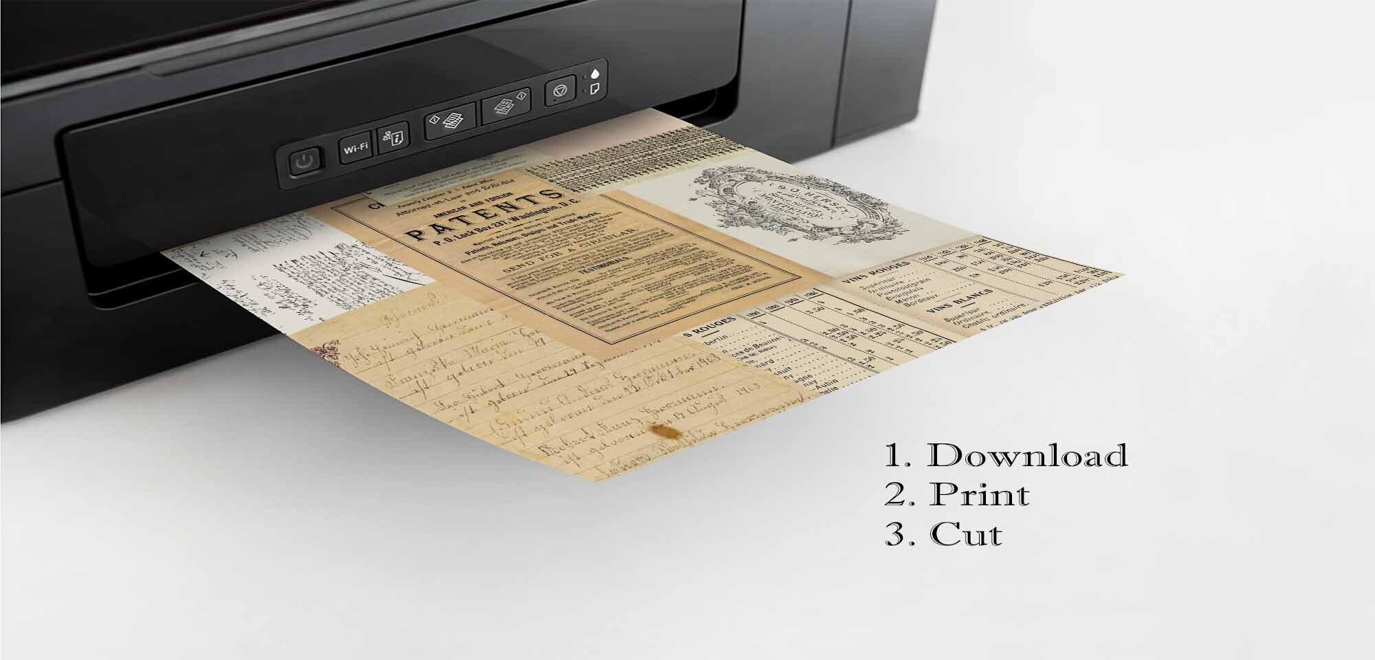 Background Ephemera Collage Papers - Collage Tear Sheet - Digital ...