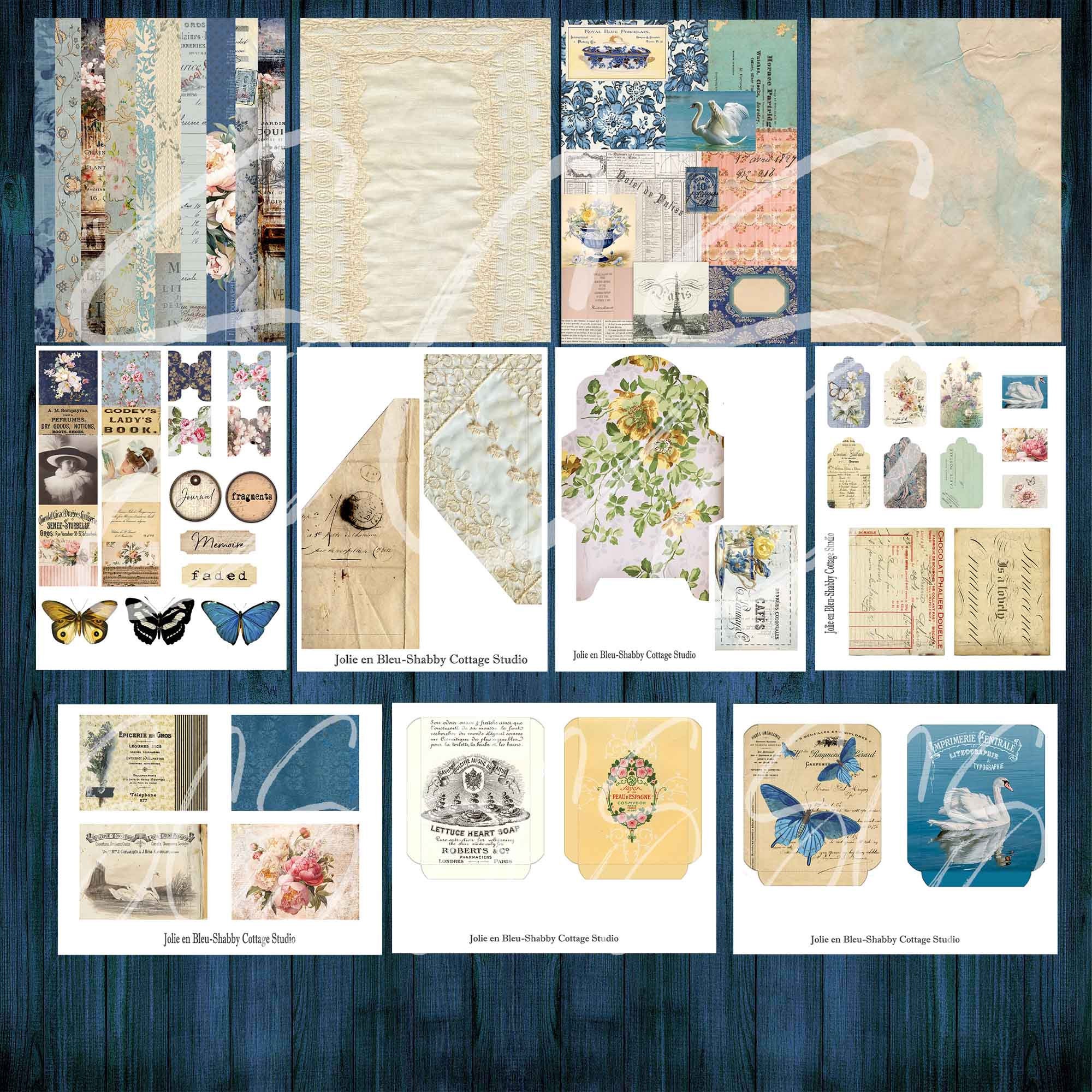 Tall Skinny Junk Journal - Printable Slim Vintage Style Journal Kit ...