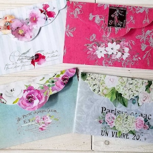 Descarga imprimible de sobres florales - Descarga instantánea - Sobres digitales - Para escribir cartas, scrapbooking, diario