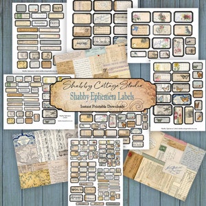 Étiquettes numériques éphémères et cartes maîtresses éphémères - étiquettes numériques - kit de journal indésirable - journal numérique indésirable éphémères - Master Board numérique
