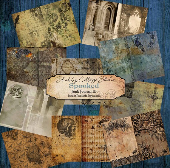 Halloween Junk Journal Kit - Halloween Ephemera - Digital Download- All Hallows Eve Printables - Gothic Halloween - Spooky Journal Kit
