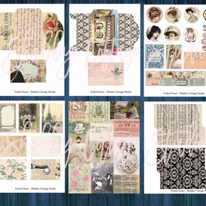 Printable Tall Slim Junk Journal Digital Skinny Document Cover Kit Instant Download Paper Crafting Printables image 4