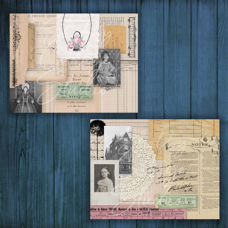Ephemera Collage Papers 3 - Printable Paper Pack - Instant Digital ...
