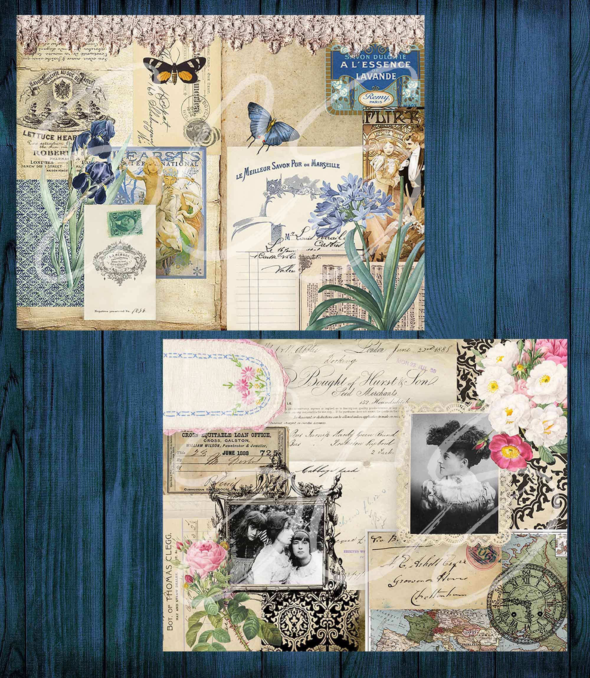 Ephemera Collage Papers 4 - Printable Paper Pack - Instant Digital ...