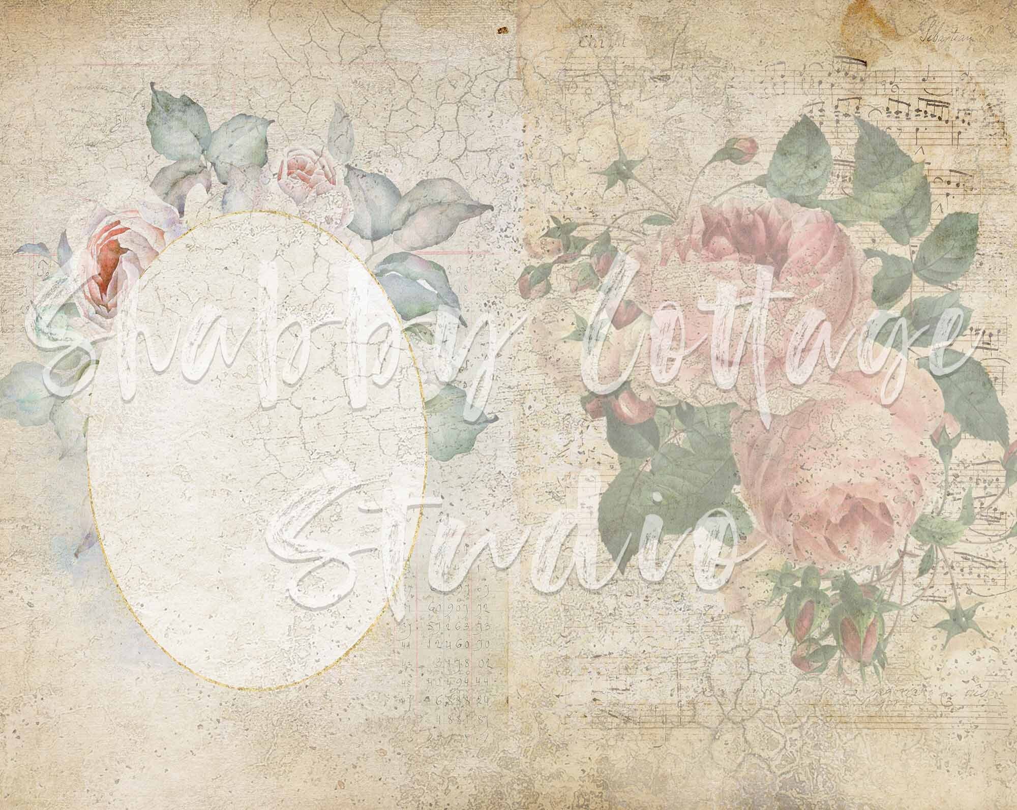 Floral Junk Journal Pages - Printable Background Papers for Journals ...