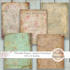 Printable Digital Paper Pack Instant Download - 8.5 x 11  Background Papers for Paper Crafts, Journals and Digital Scrapbooking