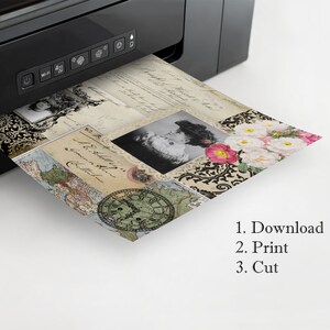 Ephemera Collage Papers 4 - Printable Paper Pack - Instant Digital ...