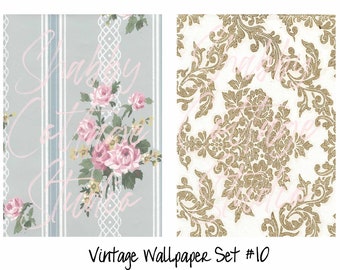 Vintage Digital Wallpaper - Instant Download Printable with Commercial Use - Floral Set 10