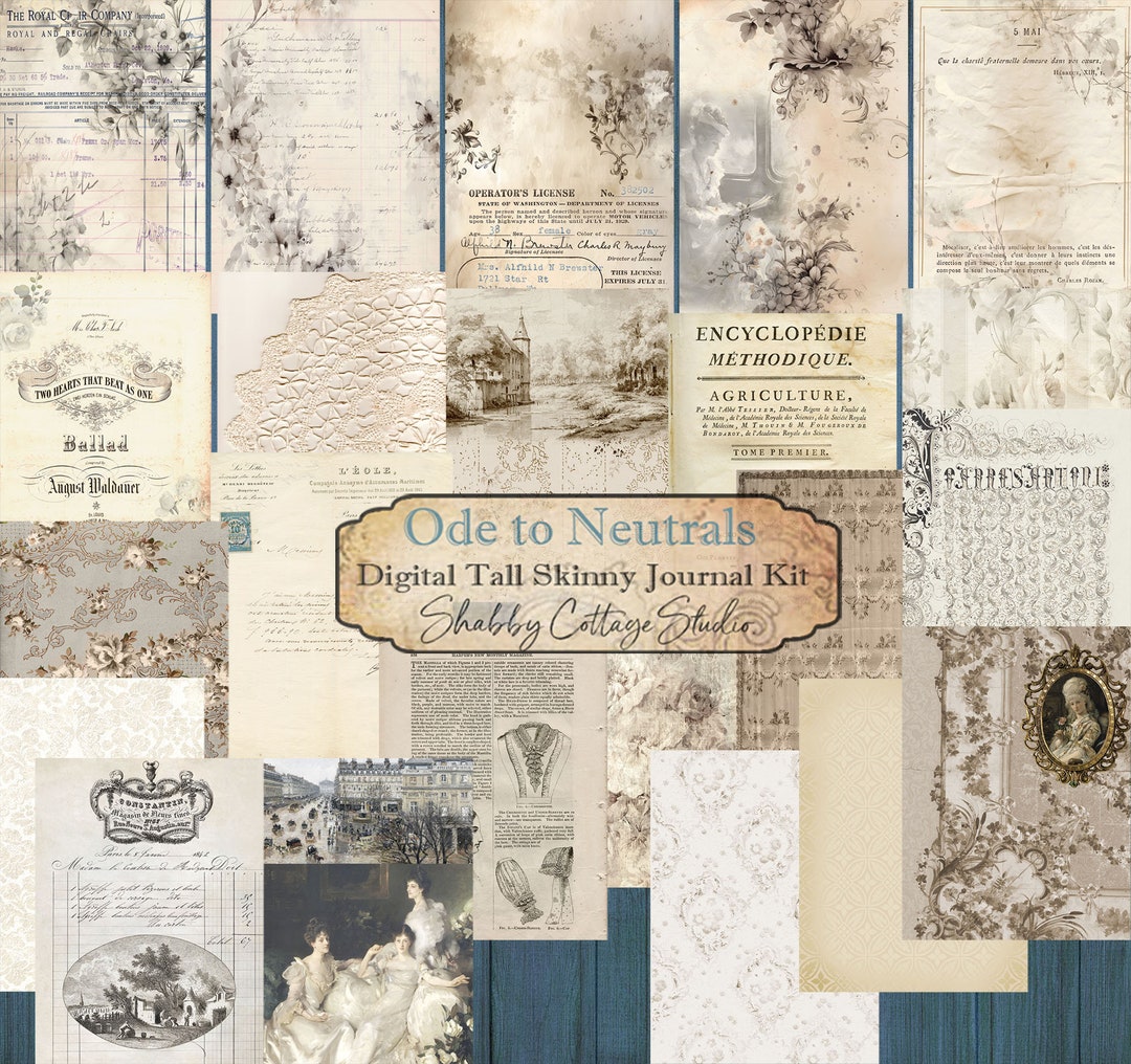 Tall Slim Junk Journal - Printable Tall and Skinny Journal Kit ...