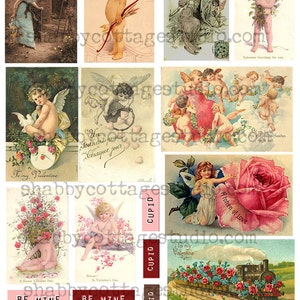 Valentine Images - Instant Download - Digital Collage Sheet - Printable Images - Printable Download - Digital Graphics - Vintage Style