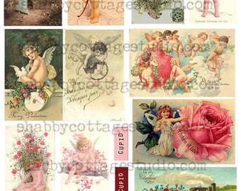 Valentine Images - Instant Download - Digital Collage Sheet - Printable Images - Printable Download - Digital Graphics - Vintage Style