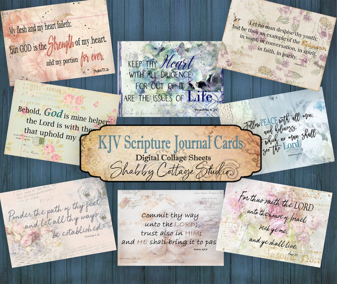 KJV Bible Verses Printable Download - Scripture Journal Card, ATC or ...