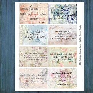 KJV Bible Verses Printable Download - Scripture Journal Card, ATC or Tag - Digital Collage Sheet - Papercrafts - 2.5" x 3.5" Size image 2
