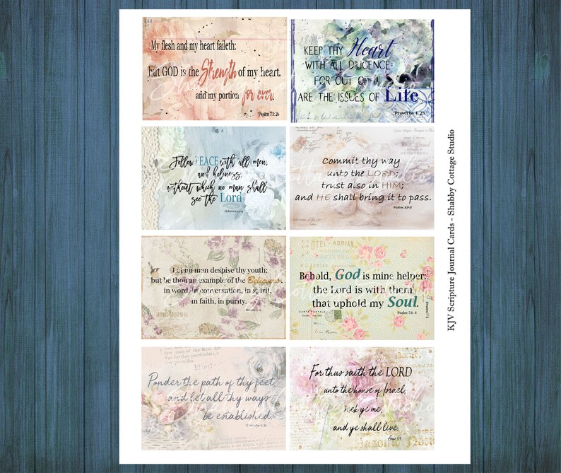 KJV Bible Verses Printable Download Scripture Journal Card - Etsy