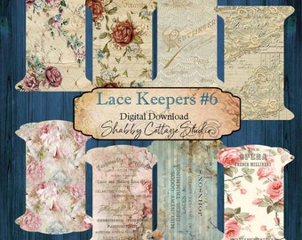 Lace Keeper Cards - Two Sizes - Extra Large 5x7 and Small - Ribbon and Lace Organizers - Instant Digital Download