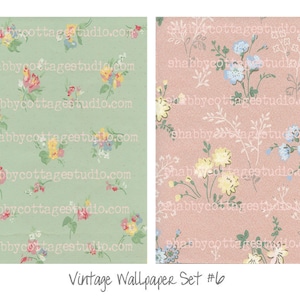 Digital Vintage Wallpaper - Instant Download with Commercial Use - Floral Set 6