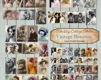 Digital Vintage Women - Collage Sheets  Vintage Ladies - Instant Download Ephemera for Junk Journal Kit - Printable Crafting Designs