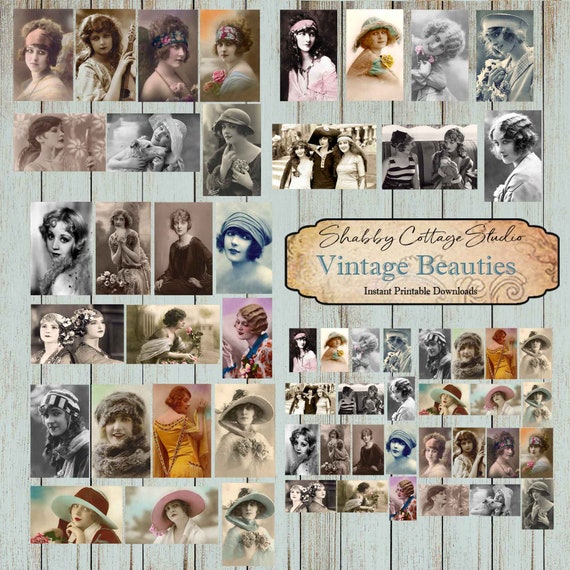 Digital Vintage Women Collage Sheets Vintage Ladies Instant Download  Ephemera for Junk Journal Kit Printable Crafting Designs 