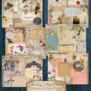 Ephemera Collage Papers 2 - Printable Junk Journal Paper Pack - Instant Digital Download - Journal Supplies - Scrapbook Paper Craft