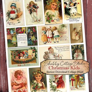 印刷可能なダウンロード クリスマス キッズ デジタル クリスマス コラージュ シート - クリスマス ジャンク ジャーナル エフェメラ - アート ジャーナリング - クリスマス ペーパークラフト