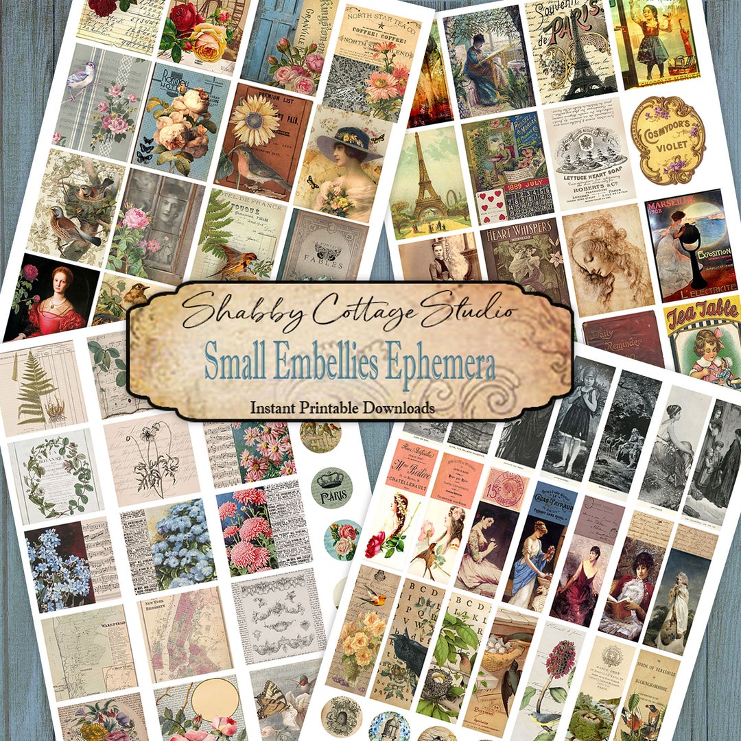 Digital Journal Embellishments - Ephemera for Junk Journals - Collage ...