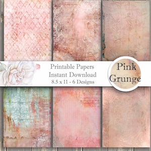 Printable Paper Pack Instant Digital Download - Journal Papers - Scrapbooking Paper Craft - Gift Tags - Background Papers - Collage Sheets