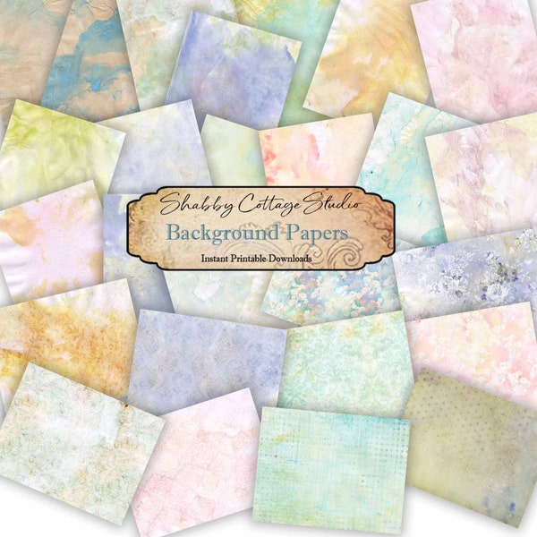 Pastel Watercolor Digital  Paper Pack -  Paper Crafting - Journal Pages - Scrapbook Papers - Digital Background Papers