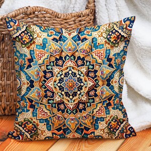 Designer Boho Nursery Pillow, Cute Floral Art, Decorative Tapestry Print Couch Sofa, Chair, Perfect Gift for Her Him and Mom, Housewarming