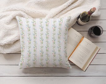 Grandmillennial Floral Throw Pillow: Botanical Nursery Decor