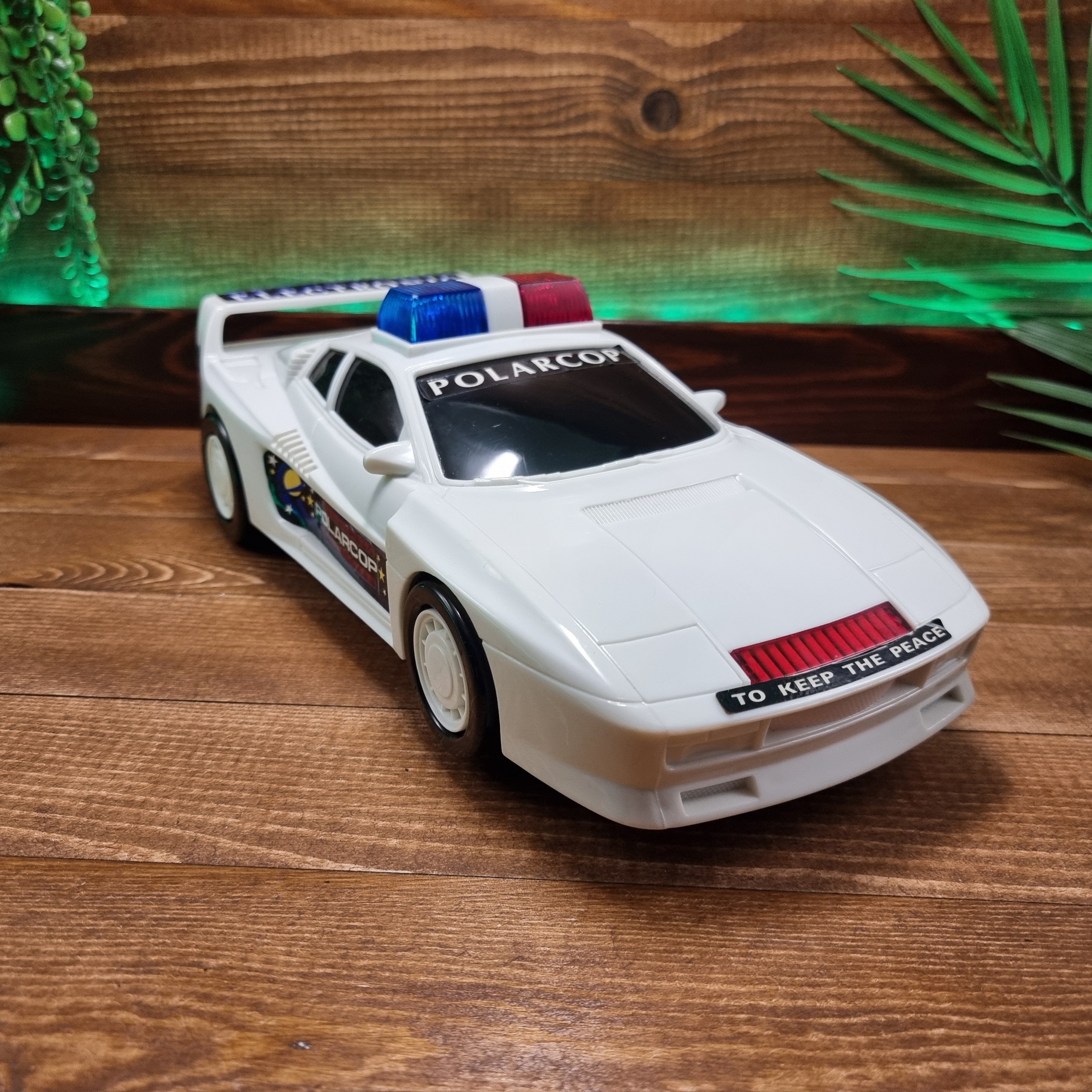 Vintage Tin Friction 60's Highway Patrol Police Car with Box