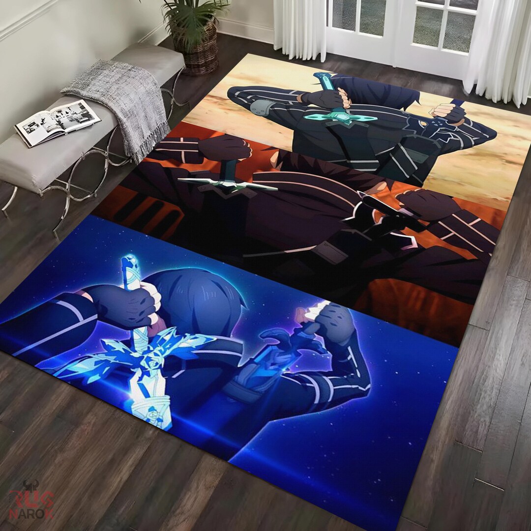 Sao Rug SAO Rug, Popular Anime Character Carpet, Anime Rug, Comics Mat, Kirito ...