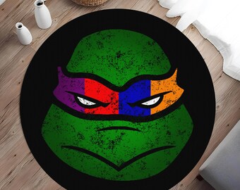 Retro cartoon tapijt, nostalgisch tapijt, anime mat, ninja tapijt, schildpad tapijt, groen tapijt, jongens kamer decor, antislip, wasbaar in de machine