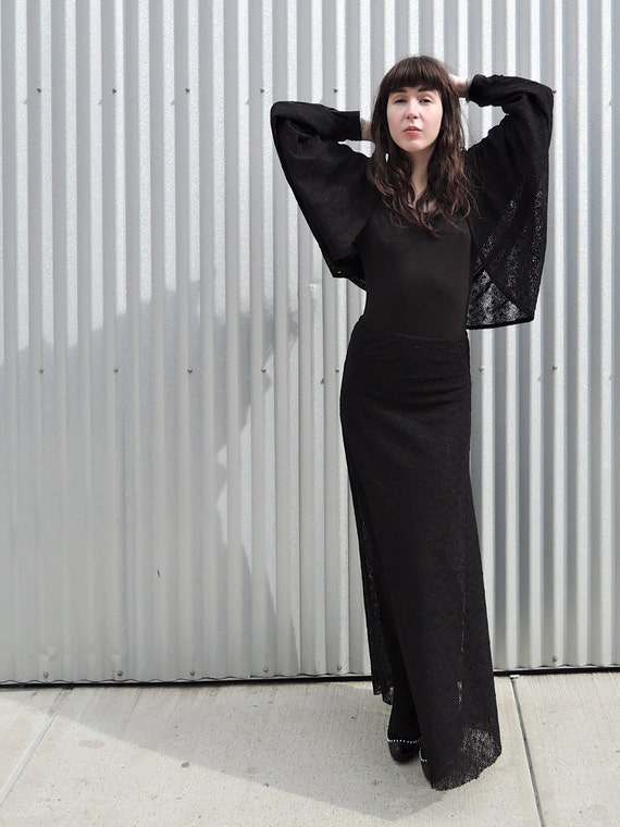 Black lace skirt elastic waist deals