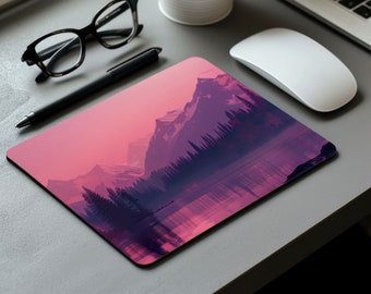 Small Gaming Mouse Pad with Stitched Edges | Magenta Majesty Desk mat | Extended XL Mousepad with Anti-Slip Base, Cool Desk Pad