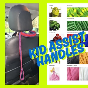 Kid Assist Grab Handle Set or Vehicle Grips – Custom Colors - High Quality US Paracord 550