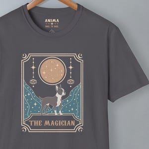 Uniseks T-shirt Boston Terrier Tarotkaartstijl voor baasje