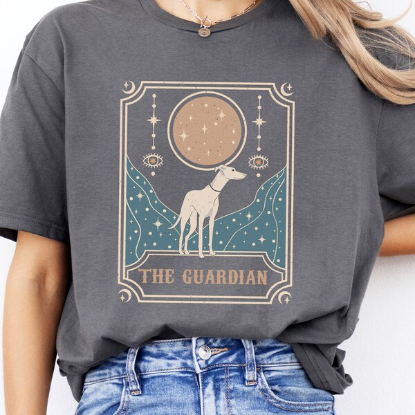 Greyhound Guardian Tarot Card style Unisex T-shirt for pet owner