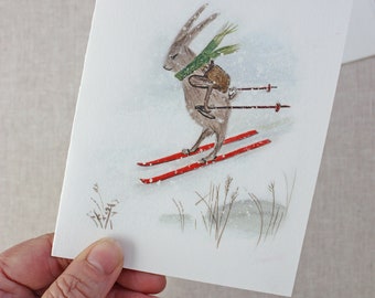 ski bunny - notecard