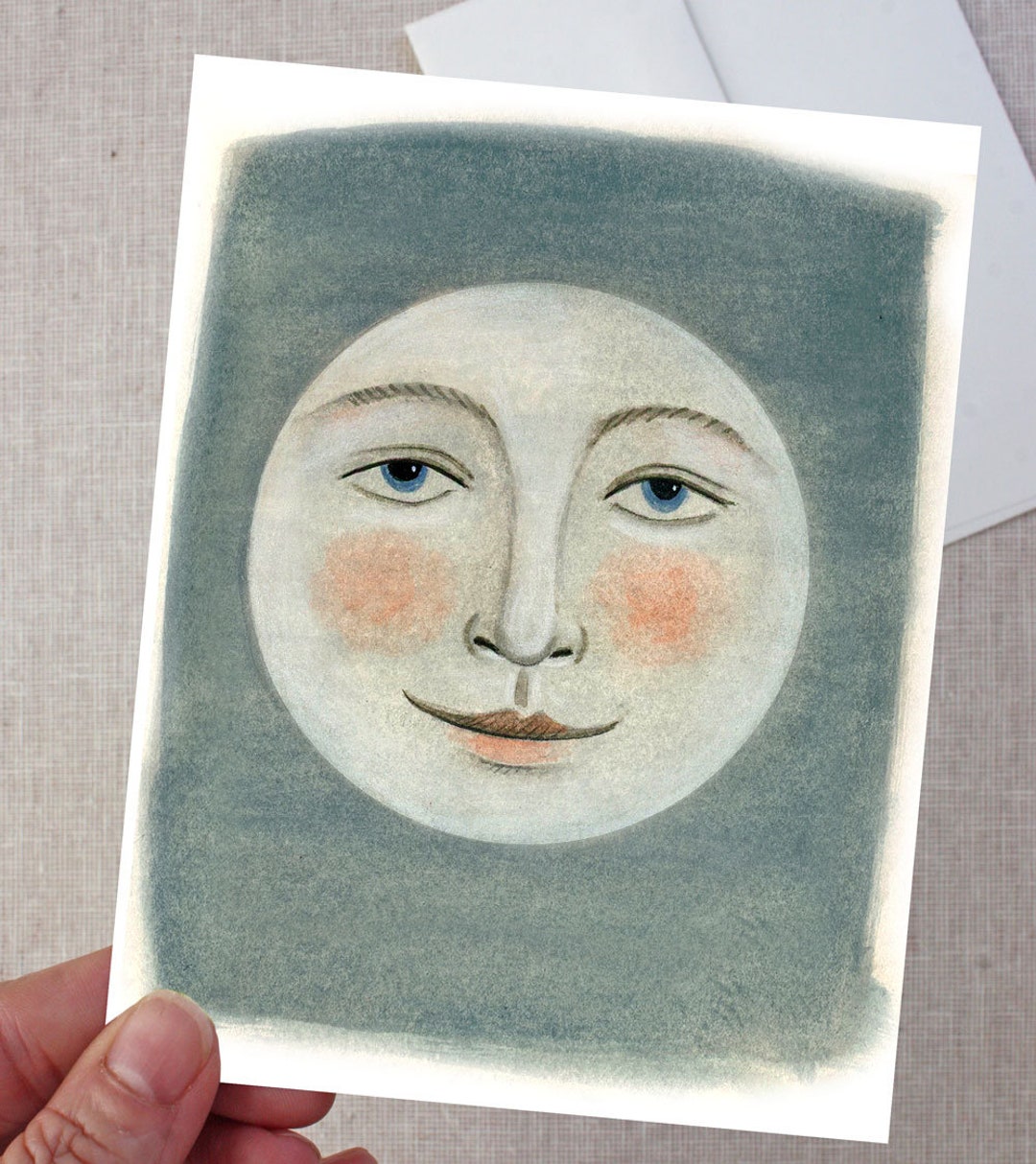 Peaceful Moon - Notecard - Etsy
