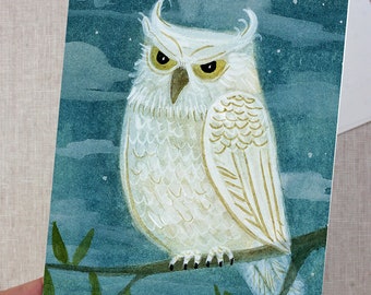 white owl - notecard