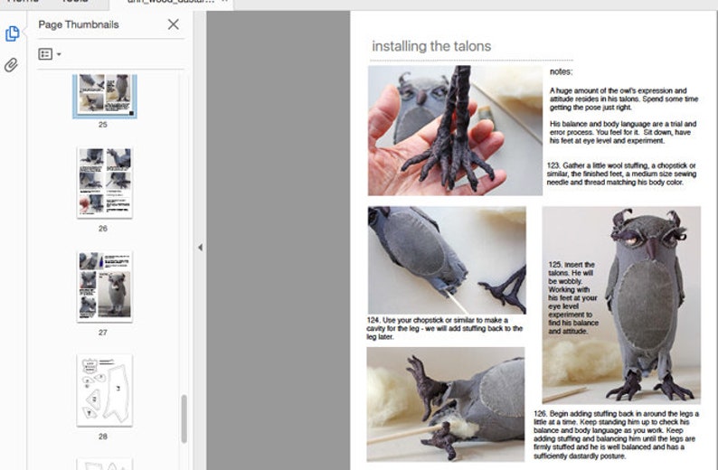 a sewing pattern PDF : owl image 3