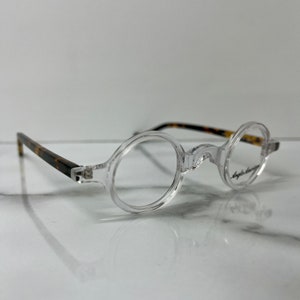 Anglo American Groucho Clear & Brown Tortoise Shell Optical Small Round Preppy Glasses Frames / Eyeglasses - CC/AH